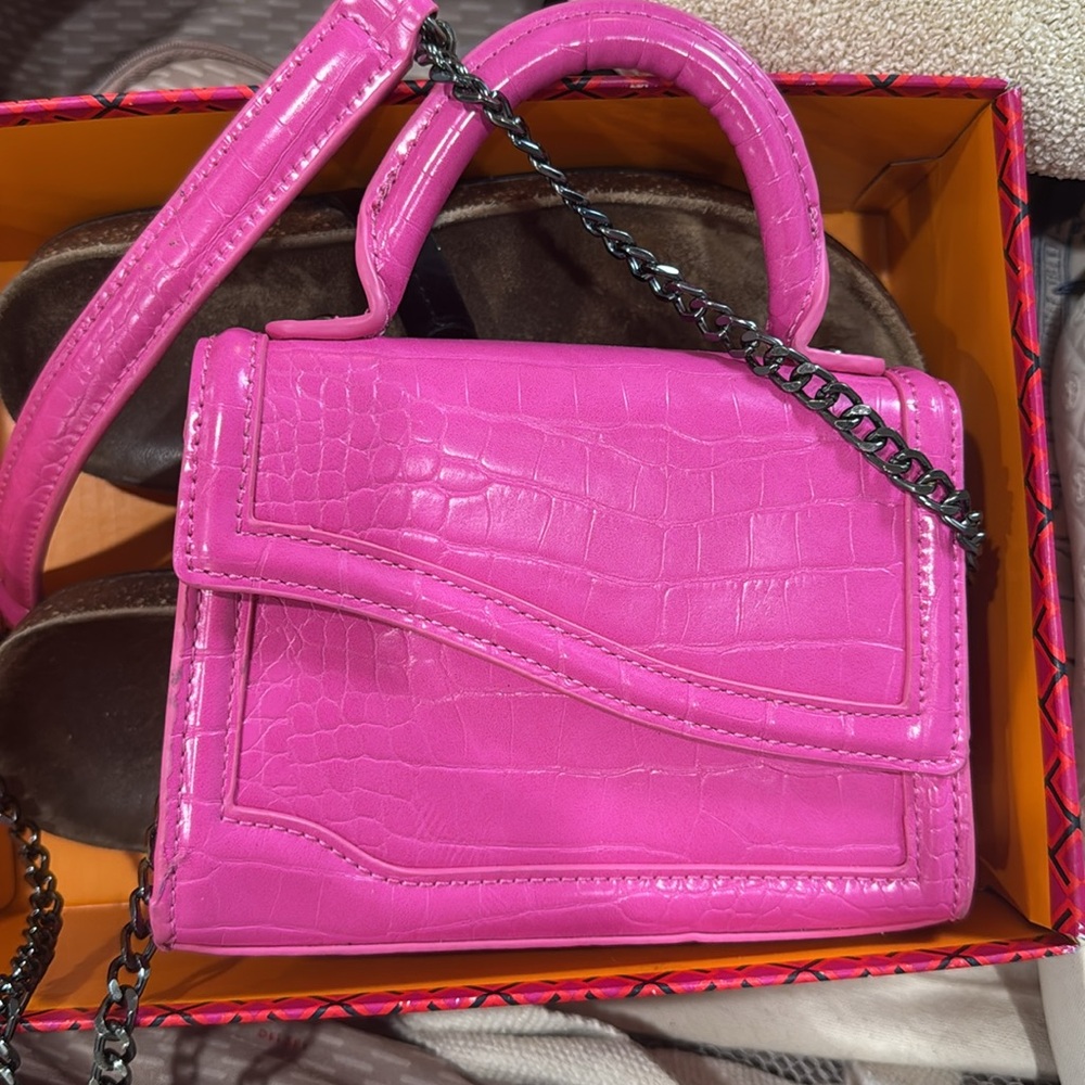 Zara Pink Mini Bag with Angular Flap